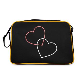 Deux formes de cœur - connectées ensemble - Sac Retro - noir/or - Dos
