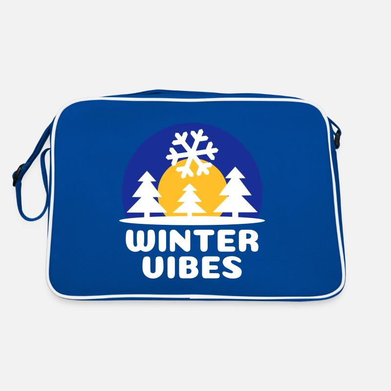 Ambiance hivernale (soleil, voûte céleste, flocon de neige) Sac Retro