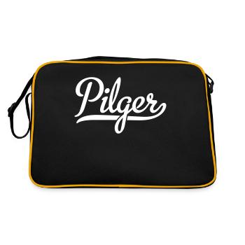 Pilger - Retro Tasche - Schwarz/Gold - Hinten