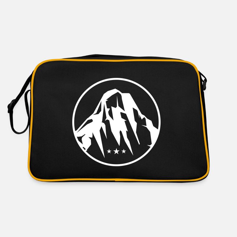 berge mountains icon kreis Retro Tasche