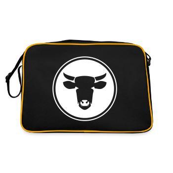 Cow head cow icon - Retro Bag - black/gold - Back