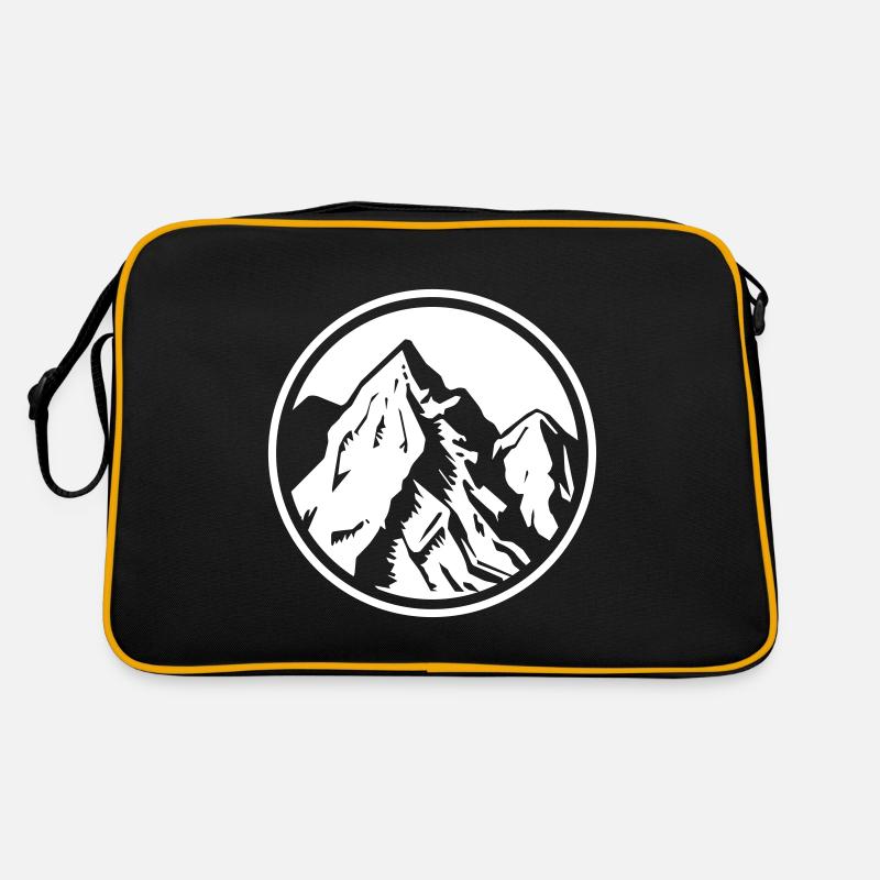 berge symbol - Retro Tasche - Schwarz/Gold