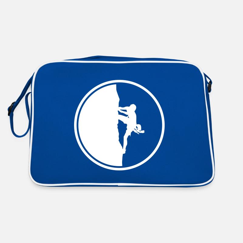 klettern bergsteigen silhouette kreis climbing Retro Tasche