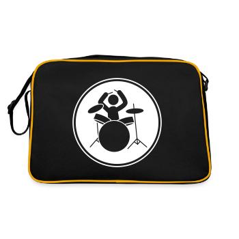 drummer schlagzeug - Retro Tasche - Schwarz/Gold - Hinten