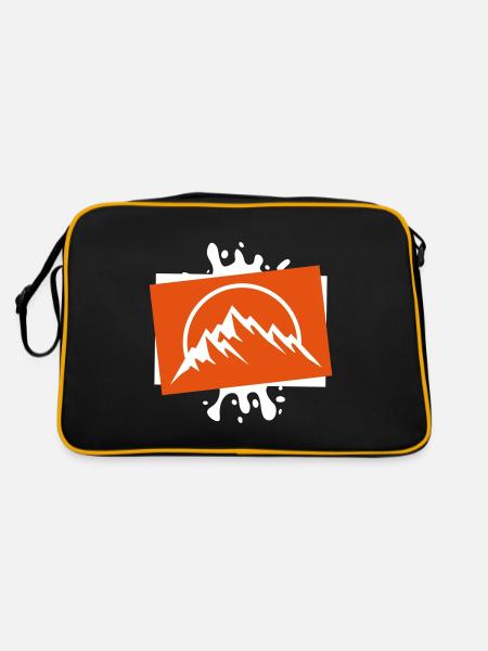 Montagnes symbole de la nature icône - Sac Retro - noir/or - Dos