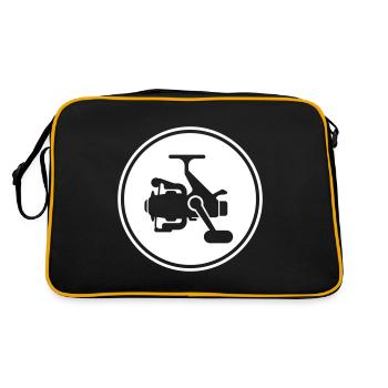Fishing Reel Symbol - Retro Bag - black/gold - Back