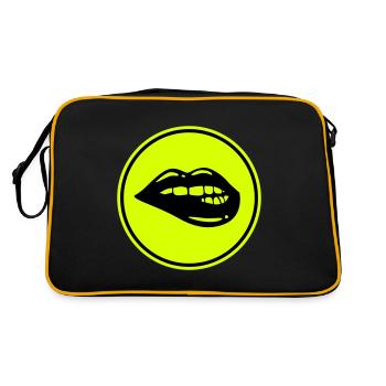 Symbole de lèvre - Sac Retro - noir/or - Dos