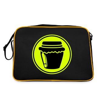 Honig symbol Imker - Retro Tasche - Schwarz/Gold - Hinten