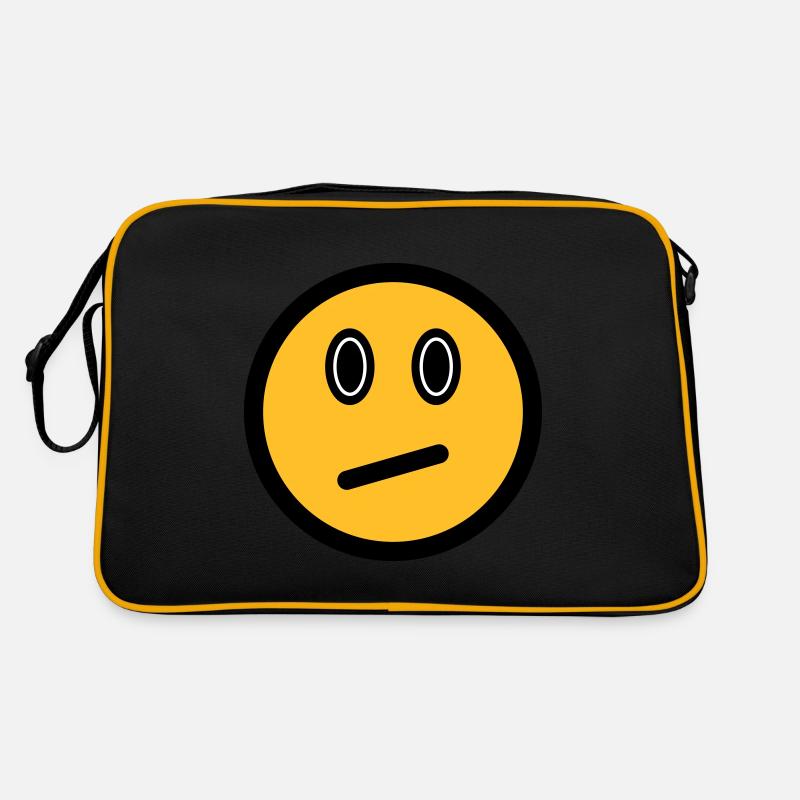 Neutrales Emoticon - Bildsymbol - Strichgesicht Retro Tasche