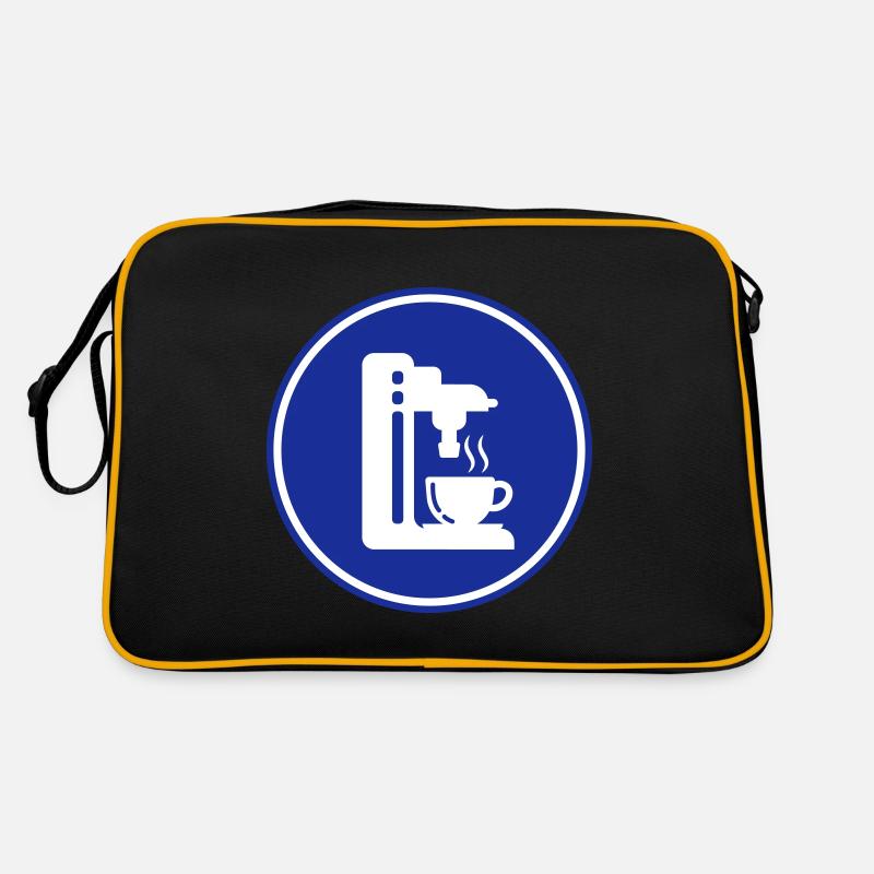 Kaffeemaschine Symbol - Retro Tasche - Schwarz/Gold