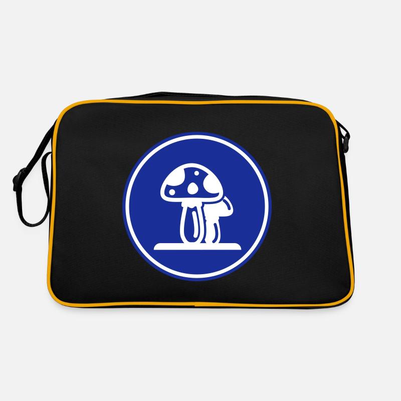 Pilze Symbol - Retro Tasche - Schwarz/Gold