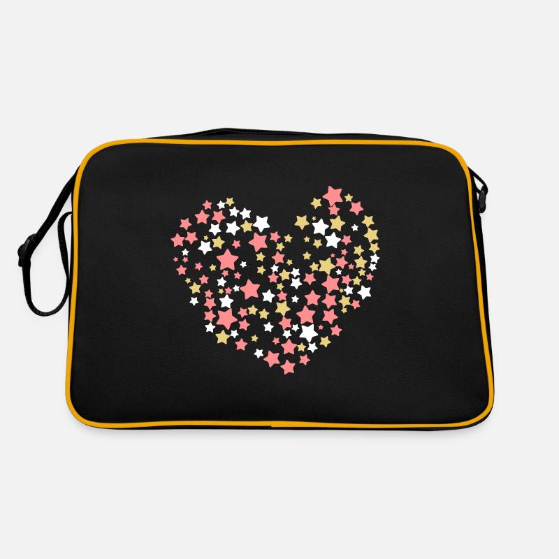 Saint Valentin ou coeur de Noël avec des étoiles Sac Retro