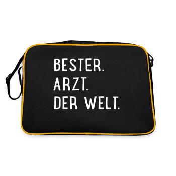 bester arzt - Retro Tasche - Schwarz/Gold - Hinten