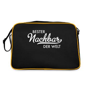 Bester Nachbar der welt - Retro Tasche - Schwarz/Gold - Hinten