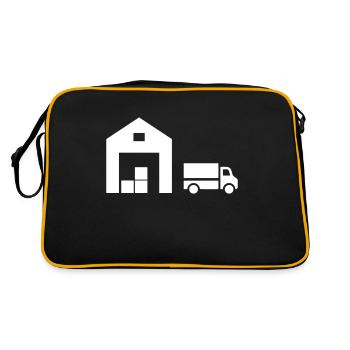 Logistik - Retro Tasche - Schwarz/Gold - Hinten