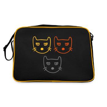 Angry cats - Retro Bag - black/gold - Back