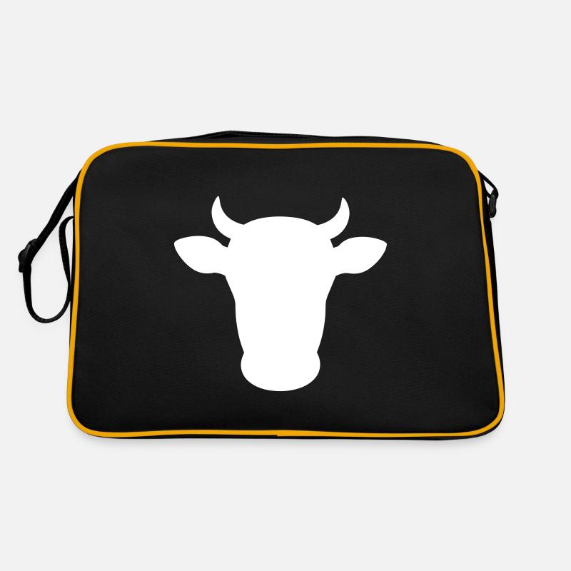 kuh kopf rind Retro Tasche