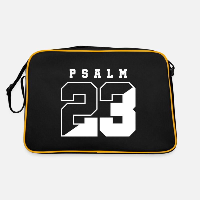Bibel Pslam 23 - Retro Tasche - Schwarz/Gold