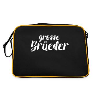 Schweizerdeutsches Design für den älteren Bruder - Retro Tasche - Schwarz/Gold - Hinten