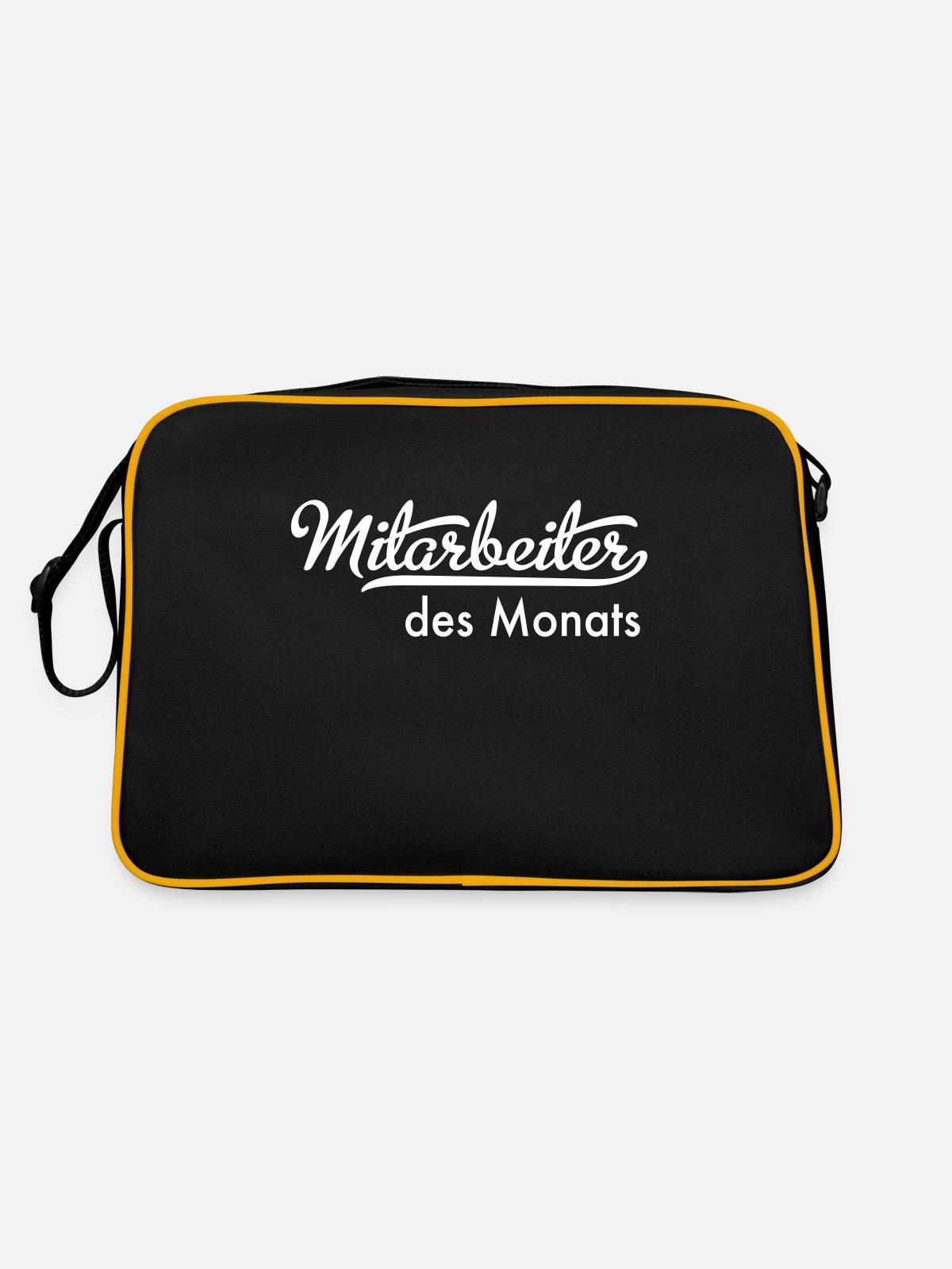 Mitarbeiter des Monats - Retro Tasche - Schwarz/Gold - Hinten