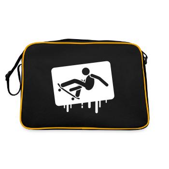 skateboarding skater - Retro Tasche - Schwarz/Gold - Hinten
