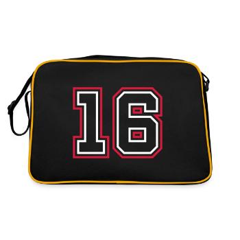 16 Number number - Retro Bag - black/gold - Back
