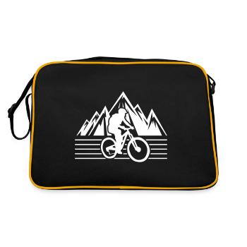 Mountain bike mountain silhouette symbol - Retro Bag - black/gold - Back