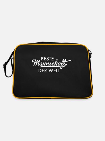 Beste Mannschaft der Welt - Retro Tasche - Schwarz/Gold - Hinten