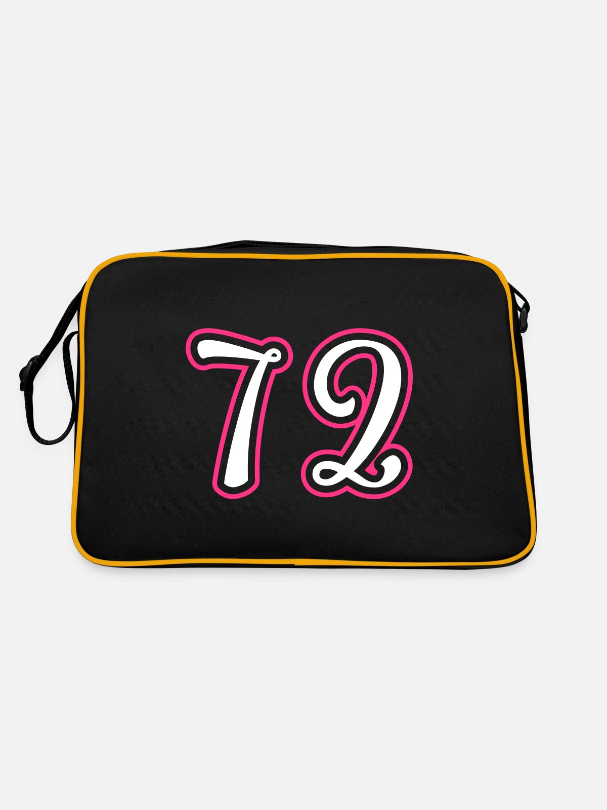 72 Numéro de numéro - Sac Retro - noir/or - Dos