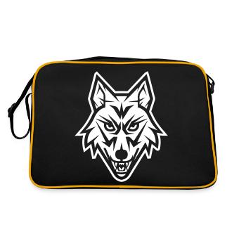 Wolf Animal Head - Retro Bag - black/gold - Back