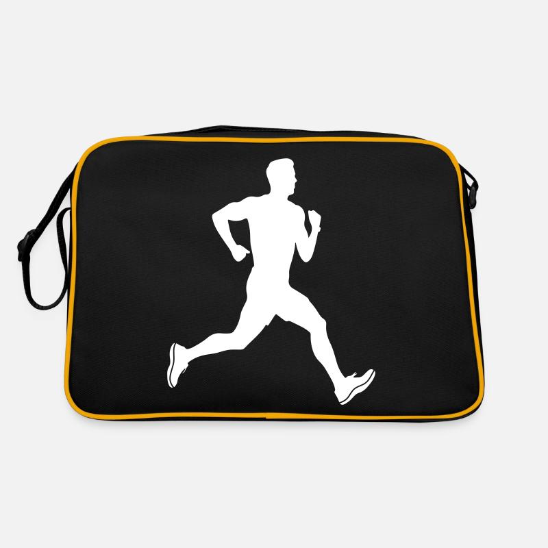 Running Race Sprint Silhouette Retro Bag