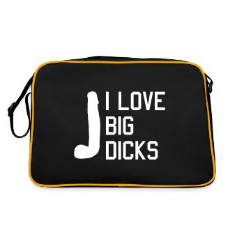 Ich liebe Penis Schwanz - Retro Tasche - Schwarz/Gold - Hinten
