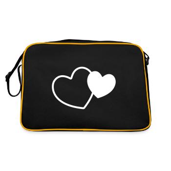 heart symbol - Retro Bag - black/gold - Back