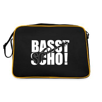 Bass Player Gift BASST SCHO BASS PLAYER Bassist - Retro Tasche - Schwarz/Gold - Hinten