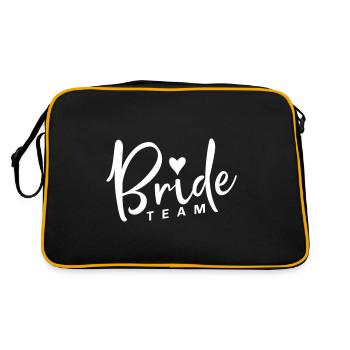 bride team herz - Retro Tasche - Schwarz/Gold - Hinten