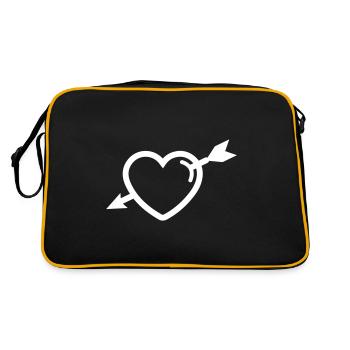 Flèche du symbole du cœur - Sac Retro - noir/or - Dos