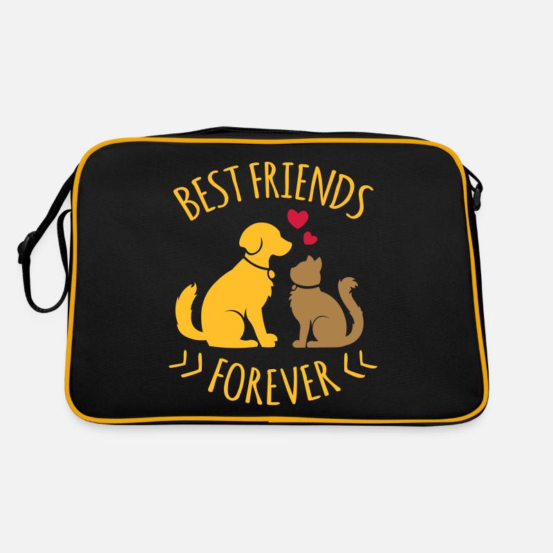 Amour pour les animaux <3 chat et chien - BFF Sac Retro