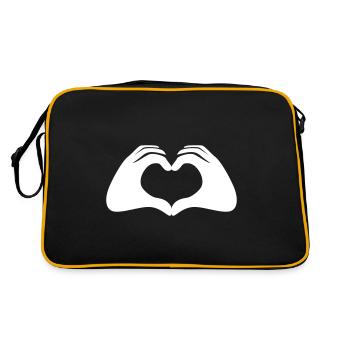 Symbole du cœur des mains - Sac Retro - noir/or - Dos
