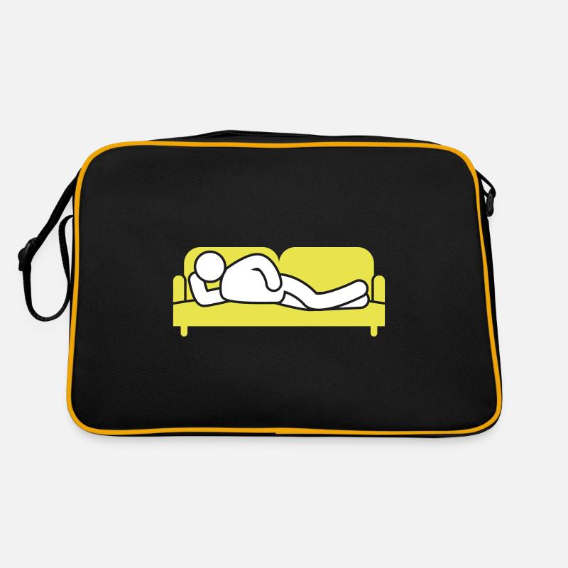 Couch Schlafen Sofa Müde Icon - Retro Tasche - Schwarz/Gold