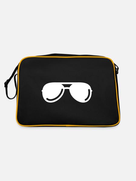 sonnenbrille icon symbol - Retro Tasche - Schwarz/Gold