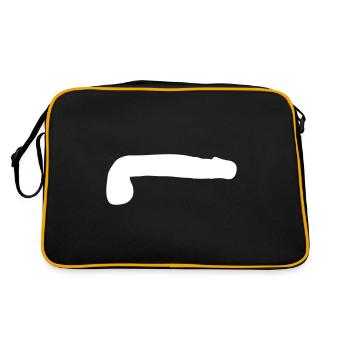 penis dick silhouette - Retro Tasche - Schwarz/Gold - Hinten