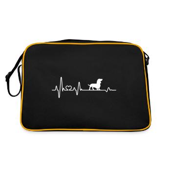 Teckel chien propriétaire de chien battement de coeur drôle EGK - Sac Retro - noir/or - Dos