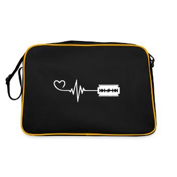 Razor Blade Pulse Heart Love - Retro Bag - black/gold - Back