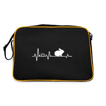 Rabbit Rabbit Heartbeat I Love Rabbit Gift - Retro Bag - black/gold - Back