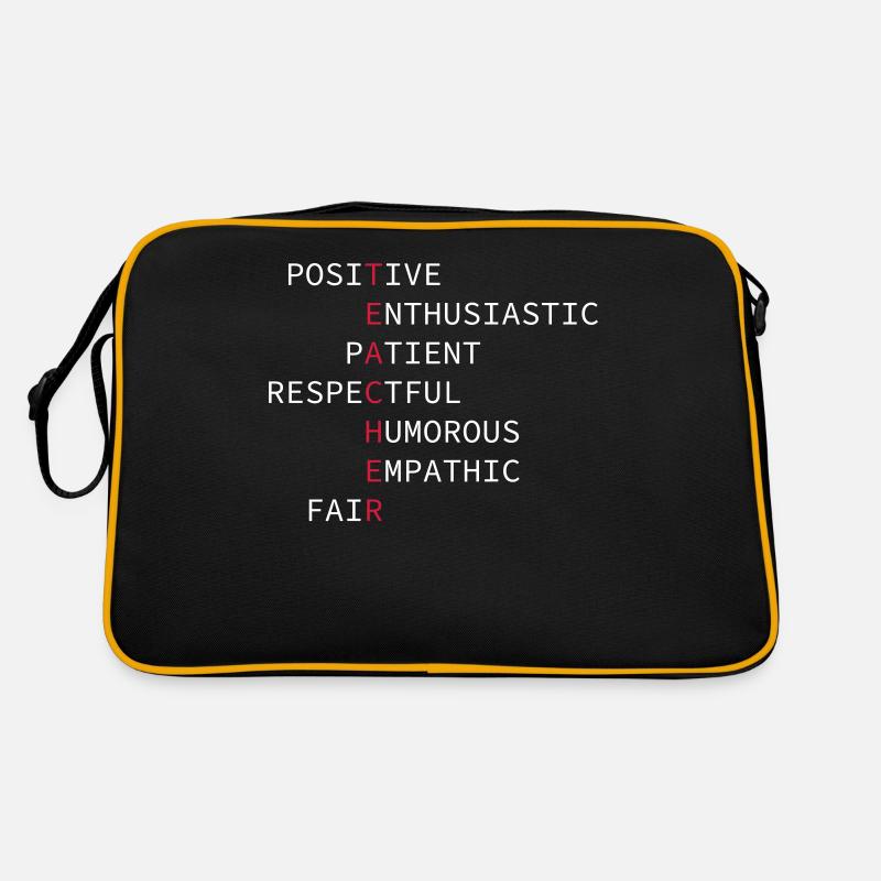 Lehrer - Retro Tasche - Schwarz/Gold