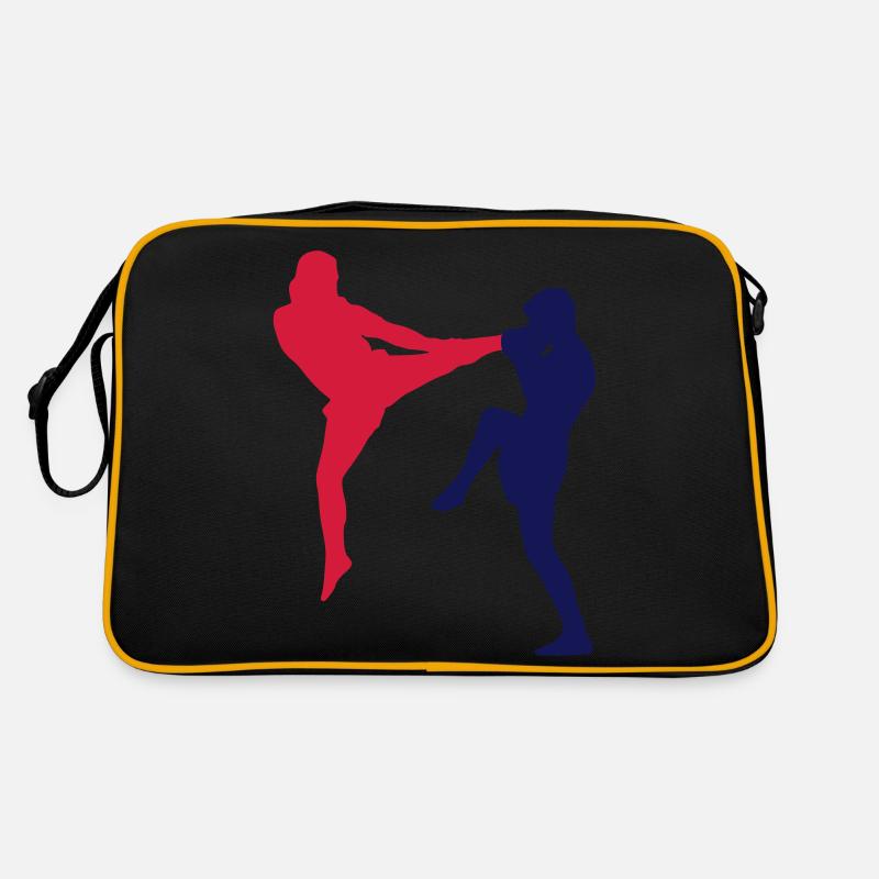 Muaythai jump kick - Retro Tasche - Schwarz/Gold