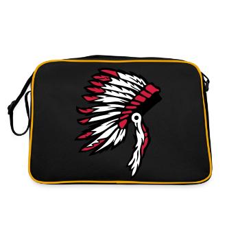 coiffure indienne chef indien chief - Sac Retro - noir/or - Dos