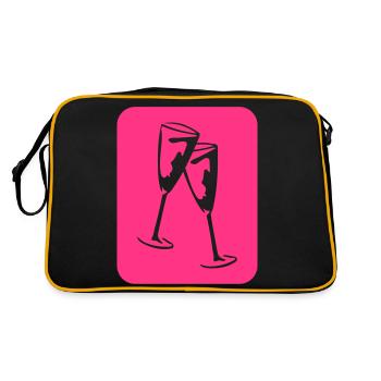 sekt icon - Retro Tasche - Schwarz/Gold - Hinten
