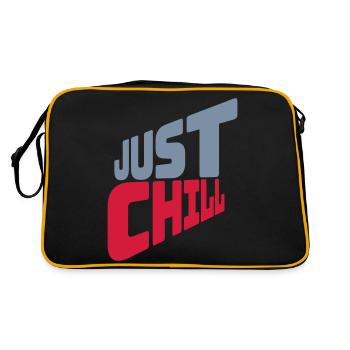 Just Chill Text Logo - Retro Tasche - Schwarz/Gold - Hinten