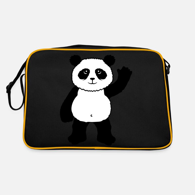 Debout panda ours vagues amicales Sac Retro